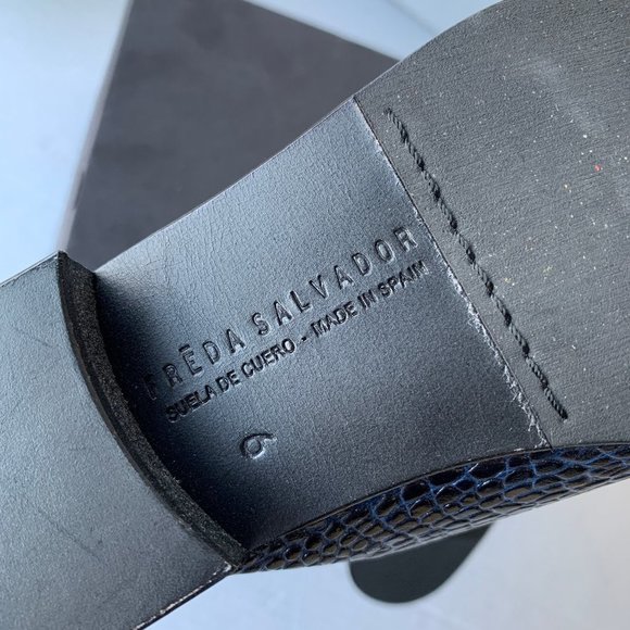 Freda Salvador Lay Croc Embossed Slip On Mules Ink - Picture 9 of 12